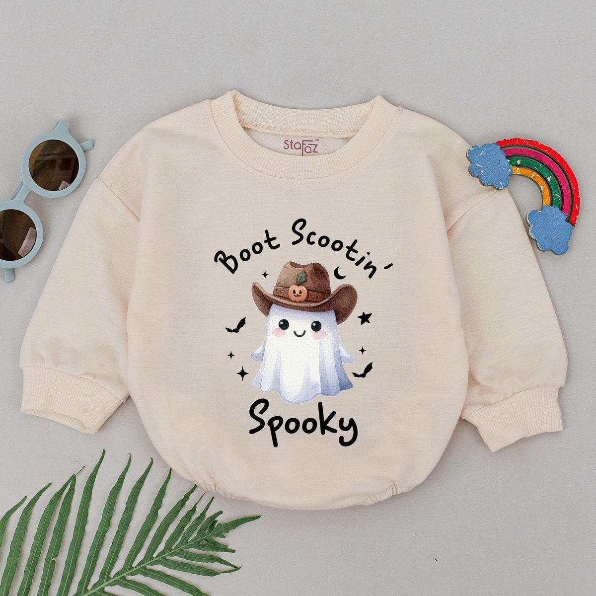 Boot Scooting Spooky Romper First Halloween Baby Romper Baby Shower Gifts Newborn for Girls Cowboy C