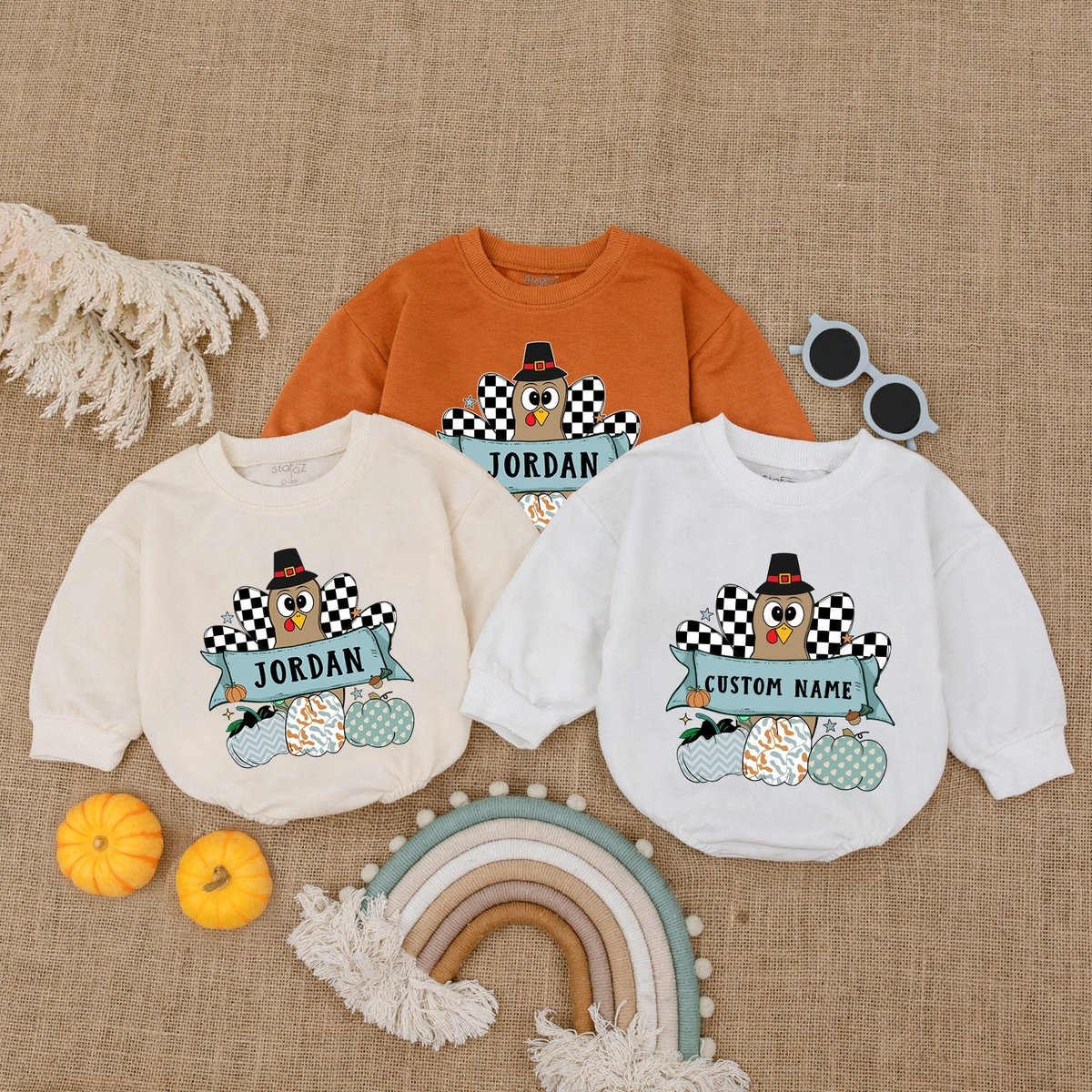 Boy Thanksgiving Clothes Custom Thanksgiving Baby Outfit Bubble Romper Fall Pumpkin Baby Bodysuit Ba 177