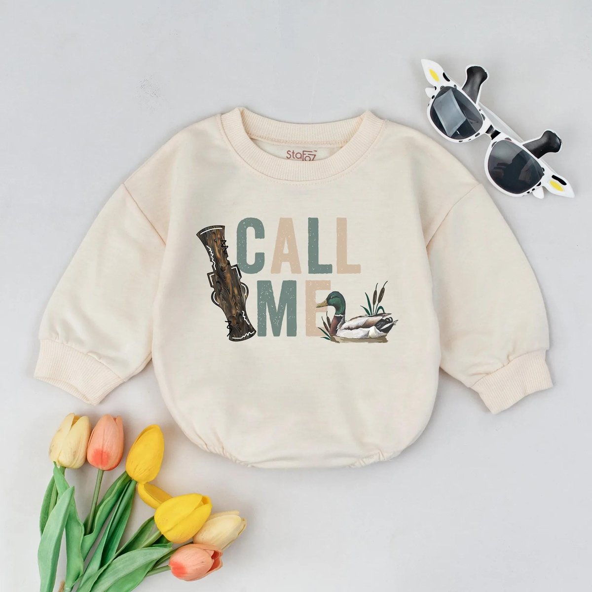 Call Me Duck Hunting Baby Bubble Romper Boy Duck Hunting Baby Outfit Call Me Infant Sweatshirt 1st B 434
