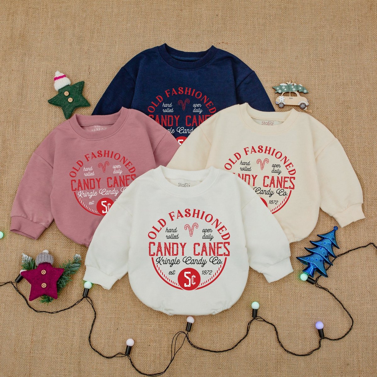 Candy Canes Baby Romper First Christmas Outfit Baby Clothes Baby Christmas Romper Retro Christmas Ro 159