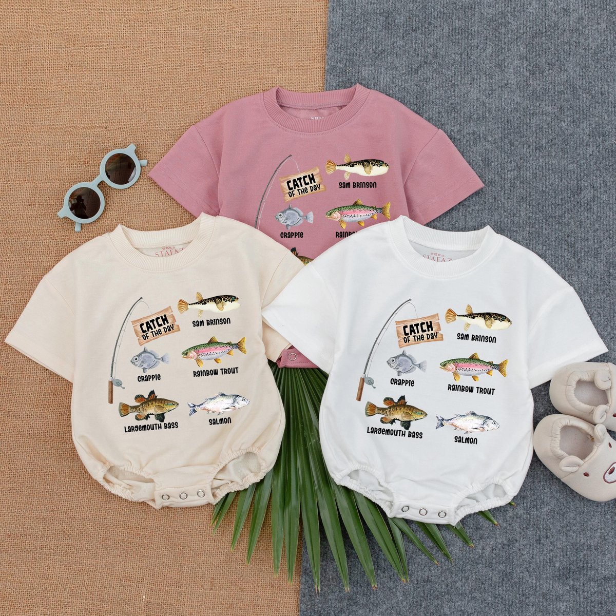 Catch Of The Day Baby T shirt Bubble Romper Funny Fishing Baby Outfit Daddy Fishing Partner Summer B 429