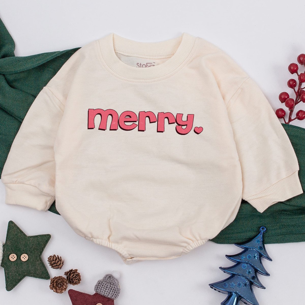 Christmas baby Outfit Merry super soft cozy warm sweatsuit Christmas baby girl Retro Santa Christmas 158