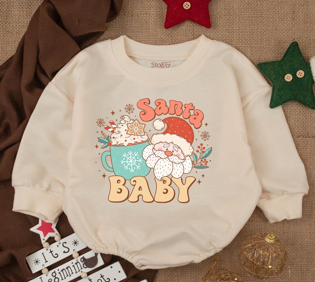 Christmas baby Outfit Santa baby super soft cozy warm sweatsuit Christmas baby Retro Christmas outfi 156