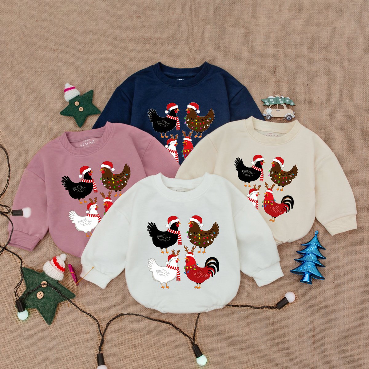 Christmas Chicken Bodysuit Santa Bubble Romper Baby Christmas Clothes Christmas Baby Outfit Baby Bod 177