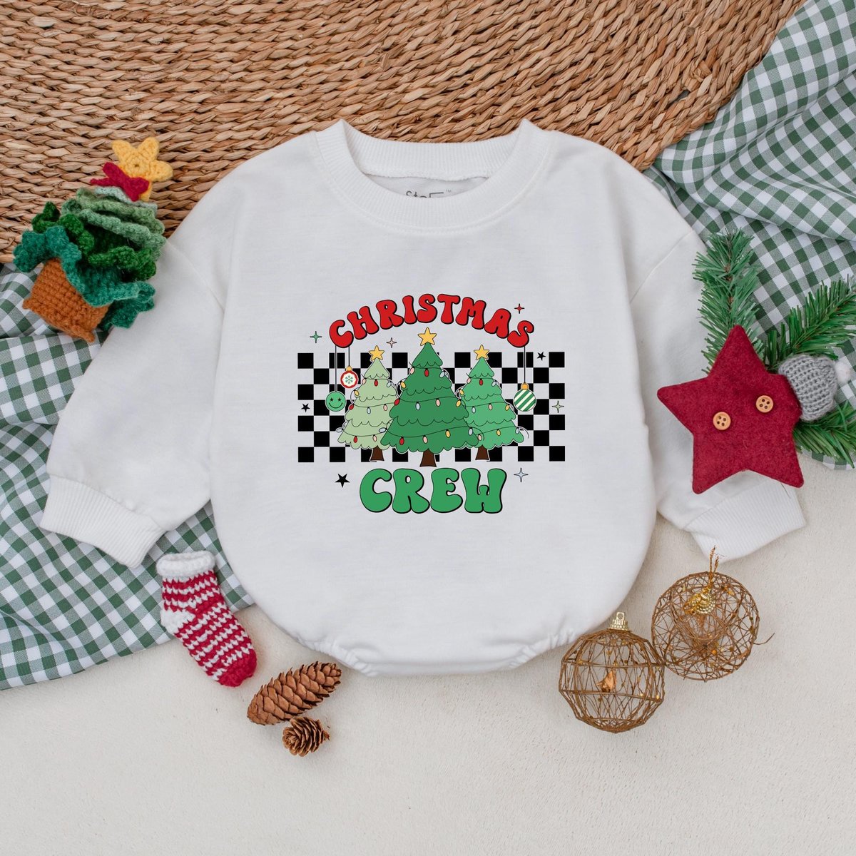 Christmas Crew Baby Romper Christmas Baby Bodysuit Winter Baby Clothes Christmas Baby Shower First C 182