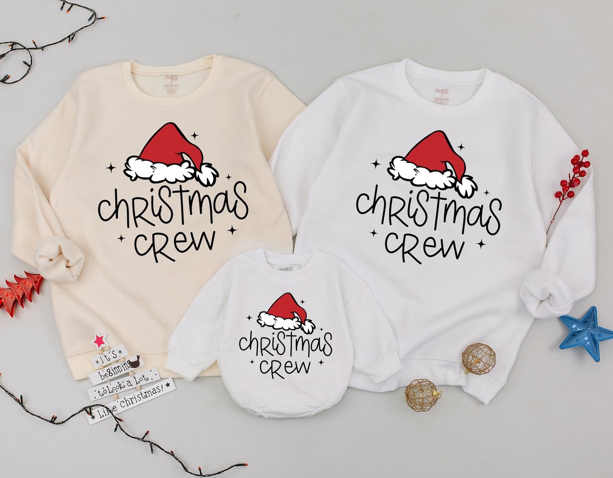 Christmas Family Sweatshirts Mommy and Me Christmas Sweaters Matching Christmas Sweaters Santa hat O 178