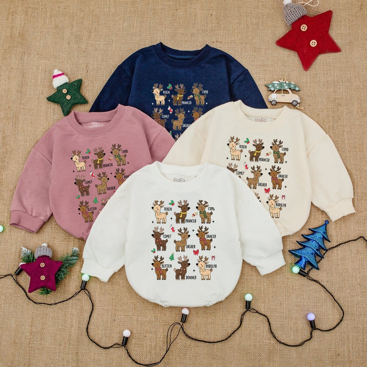 Christmas Reindeer Rudolph Bubble Romper Baby Christmas Sweatshirt Romper Baby Christmas Outfit Baby 180