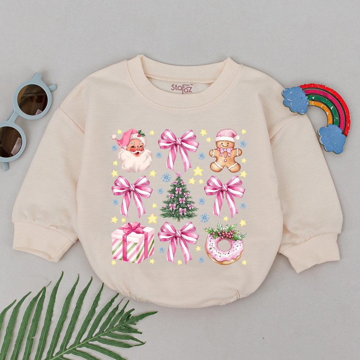 Christmas Tree Bow Baby Romper 1st Christmas Bow Romper Christmas Xmas Outfit Baby Shower Gift Newbo