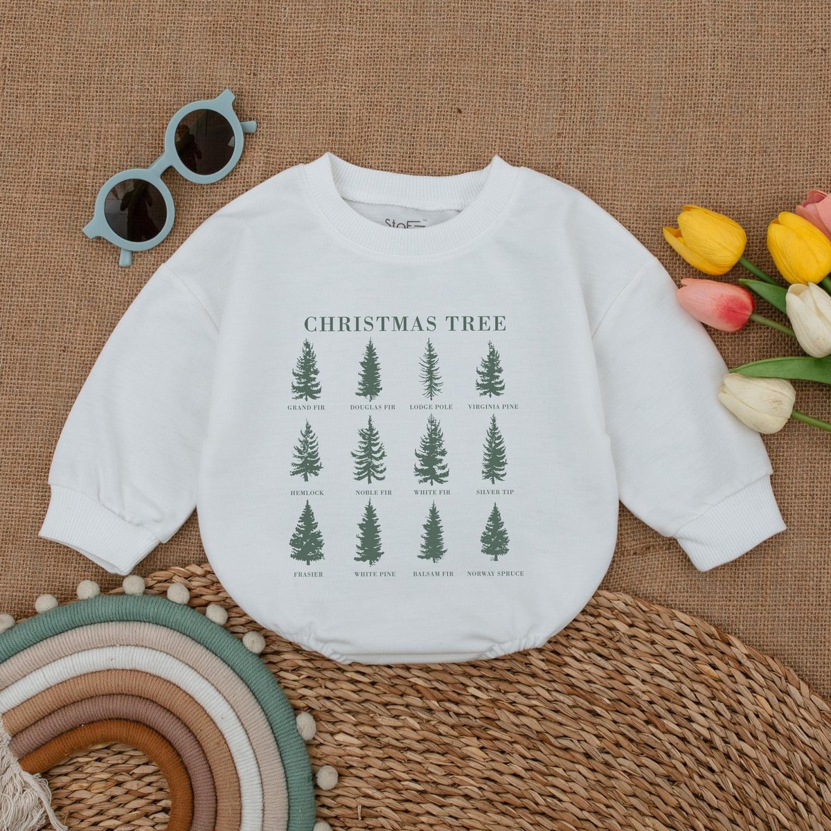 Christmas Trees Romper Boho Trees Baby Bodysuit Christmas Baby Clothes Christmas Baby Shower Christm 176