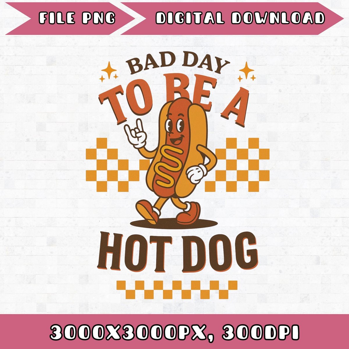 Comfort Colors Bad Day to be a Hot Dog PNG Funny Food Meme T Shirt Retro Summer Graphic Tee Foodie G 430