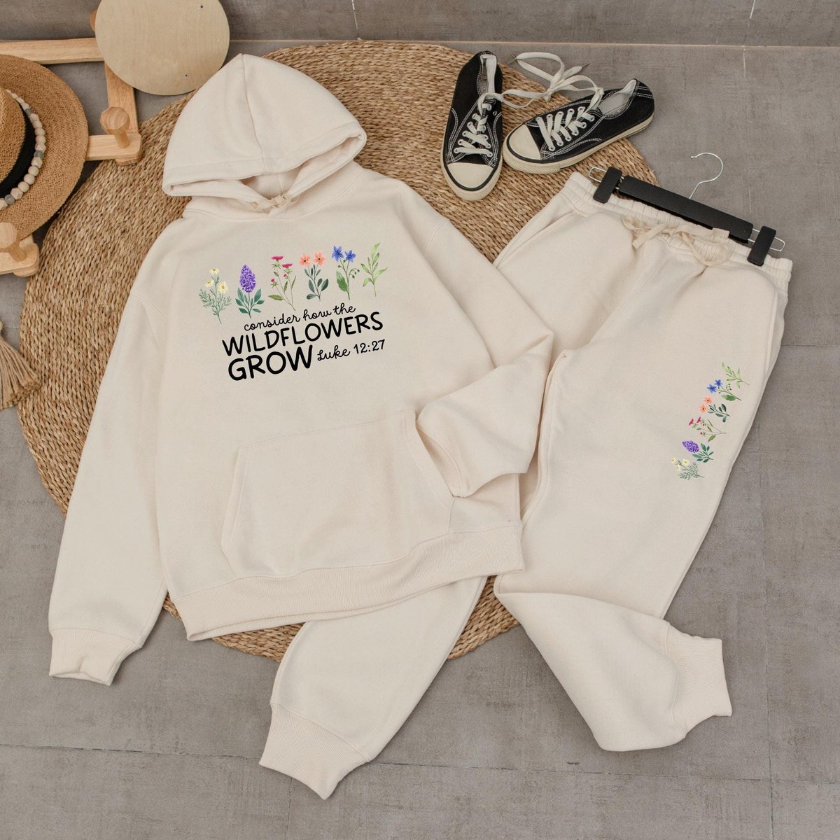 Consider How The Wildflowers Grow Shirt Bible Verse Hoodie Wildflowers Sweatpants Christian Mom Shir