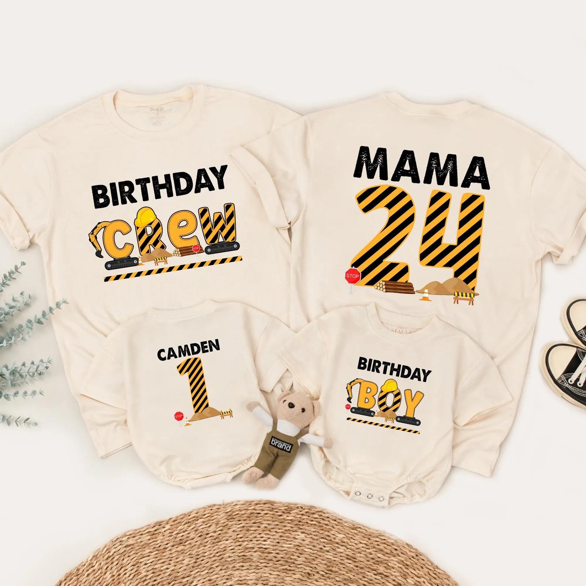 Construction Birthday Matching Family Shirts Custom Digging It Truck Outfit Personalized 1st Birthda 431
