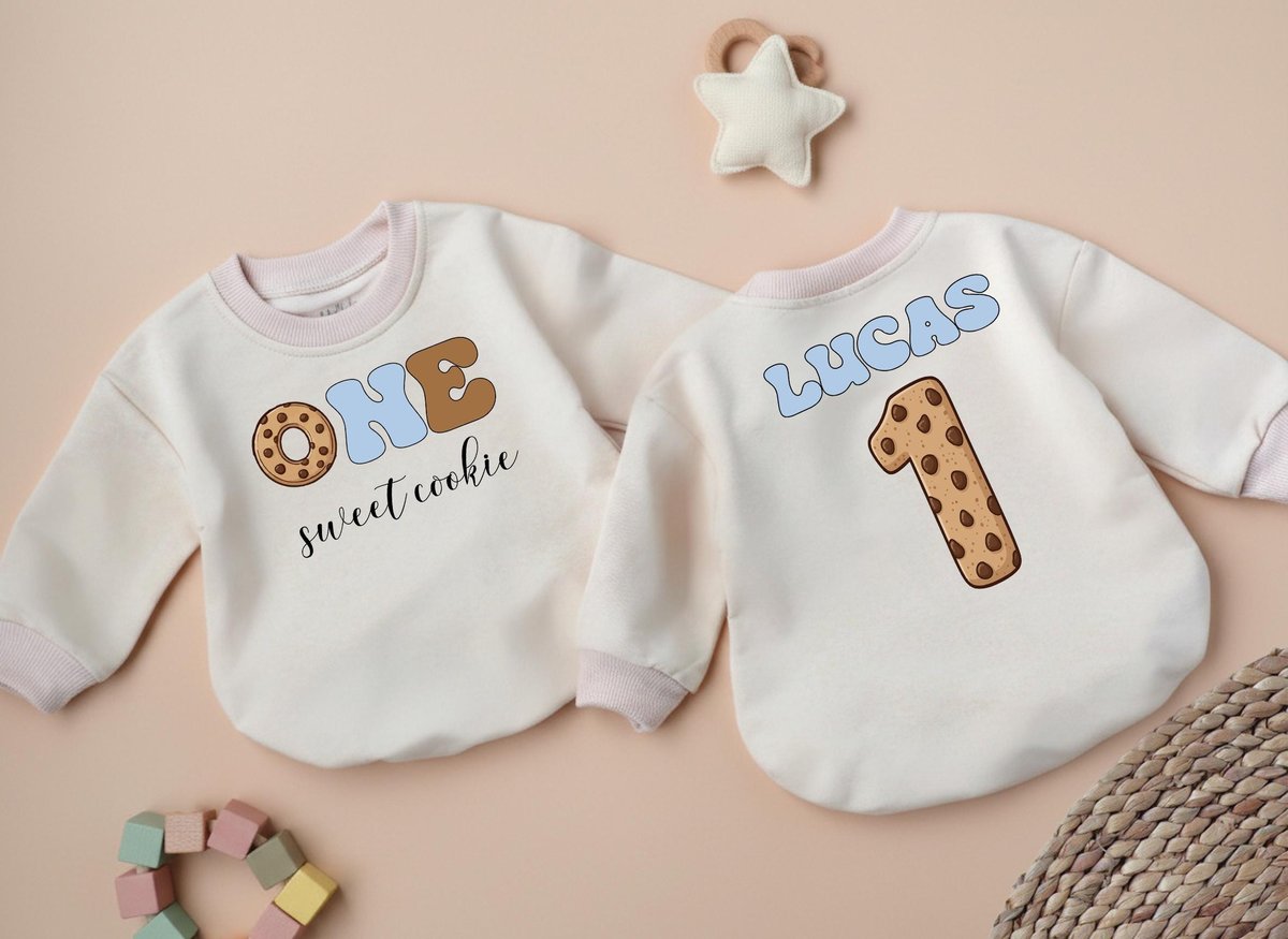 Cookie One Sweet Girl Baby Romper Custom Cookies Milk Baby Clothes 1st Birthday baby Outfit Birthday 436