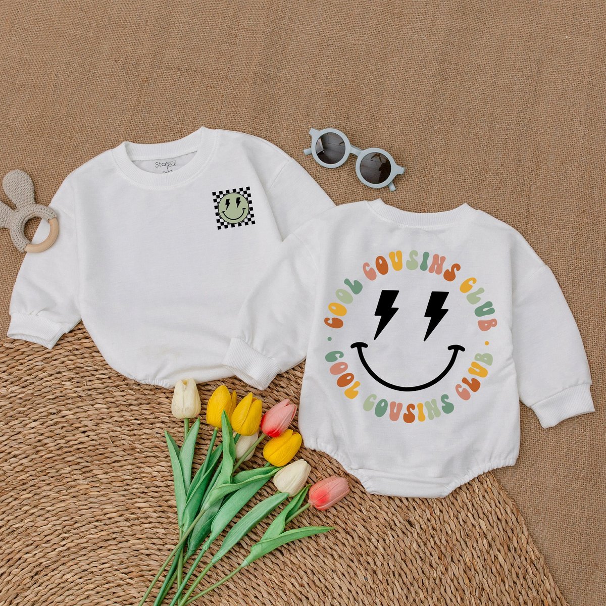 Cool Cousins Club Romper Cousin Crew Bodysuit Cousin Crew Kids T Shirt Smiley Face Outfit Family Reu 172