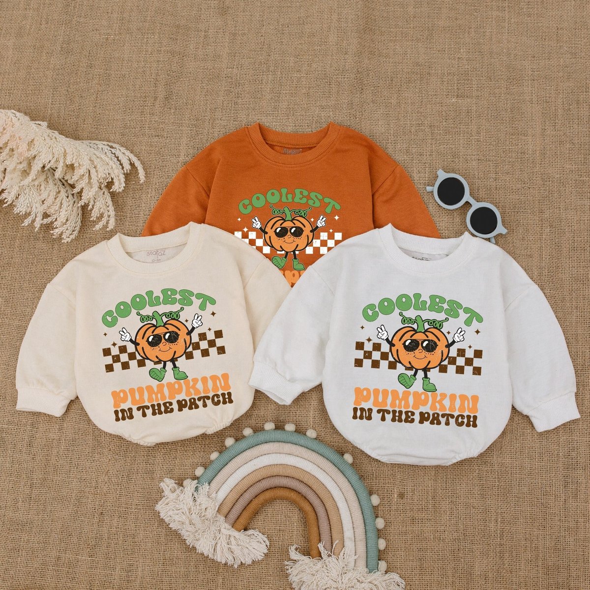 Coolest Pumpkin Baby Outfit Bubble Romper Baby Thanksgiving Clothes Fall Pumpkin Baby Bodysuit Baby 174