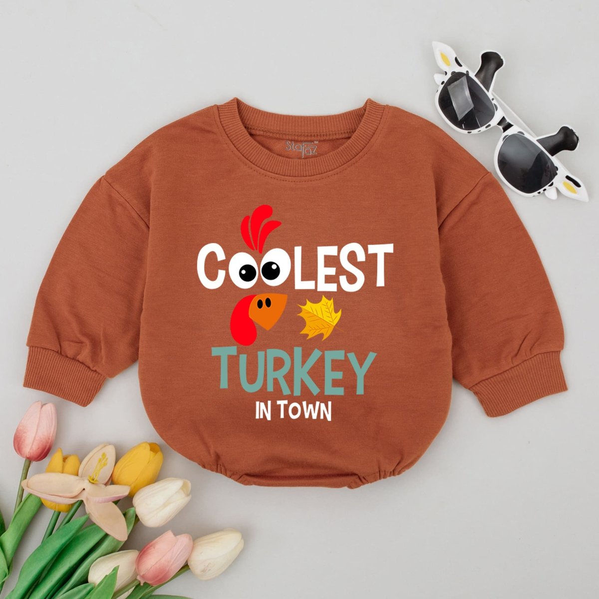 Coolest Turkey In Town Thanksgiving Baby Romper Retro Fall Autumn Kids Clothes Funny Thanksgiving Da 172