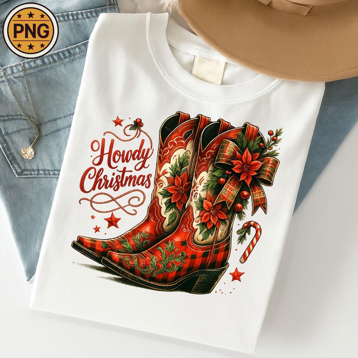 Coquette Howdy Christmas Png Cowgirl Christmas Png Western Christmas Png Retro Christmas Png Western 435