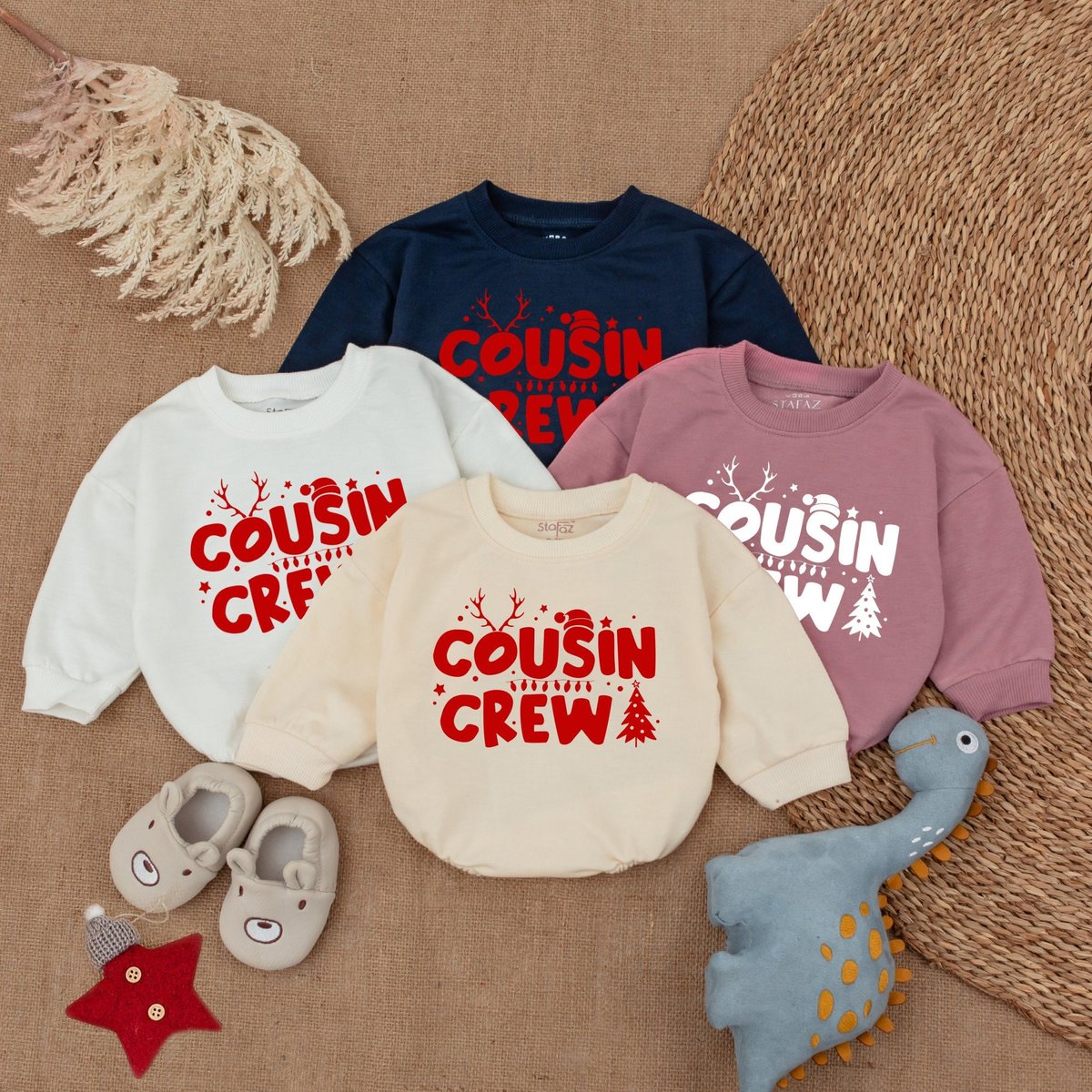 Cousin Crew Baby Romper My First Christmas Christmas BodysuitBaby Christmas Outfit Long Sleeve Bodys