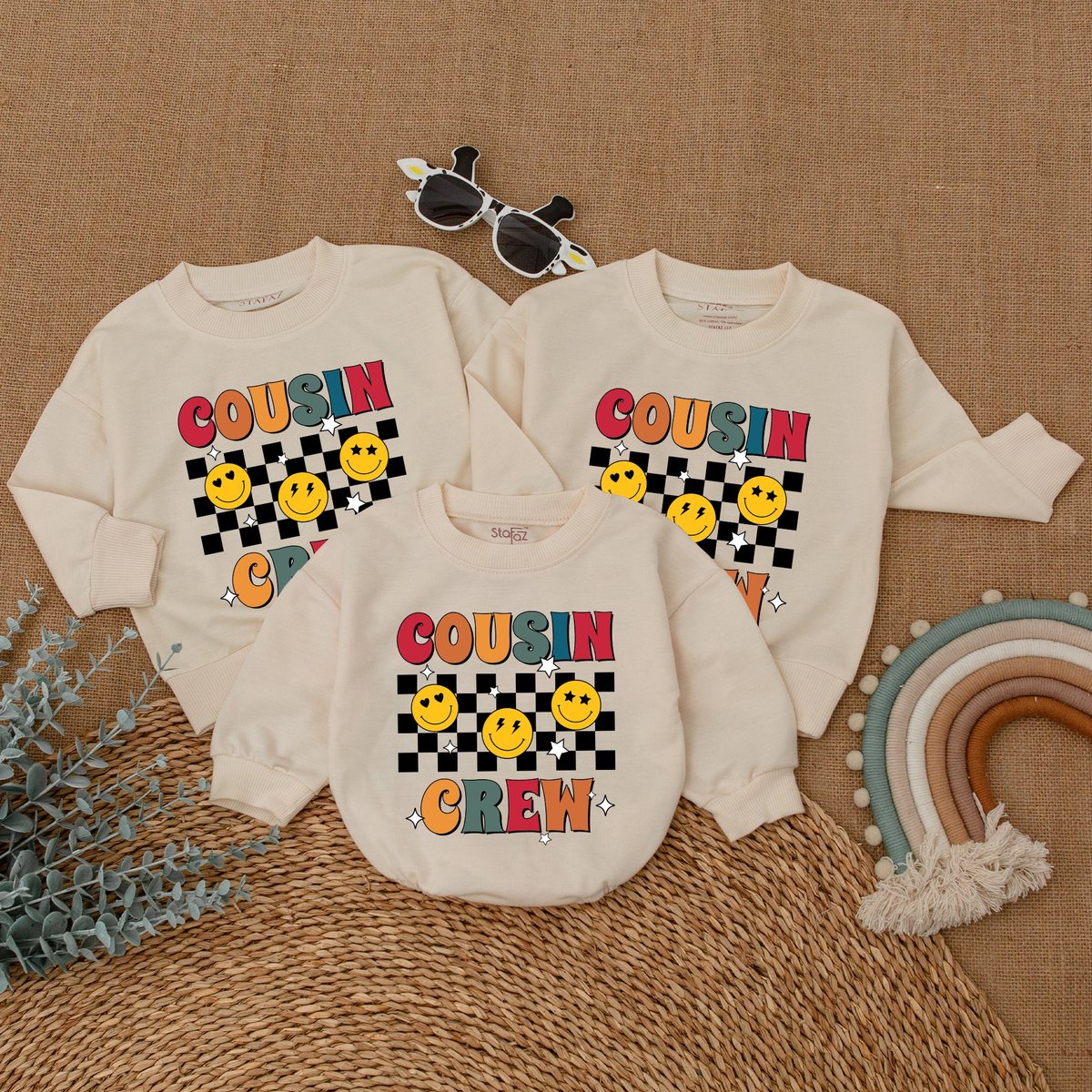 Cousin Crew Bodysuit Cool Cousins Club Romper Smiley Face Outfit Family Reunion Outfit Matching Fami 170