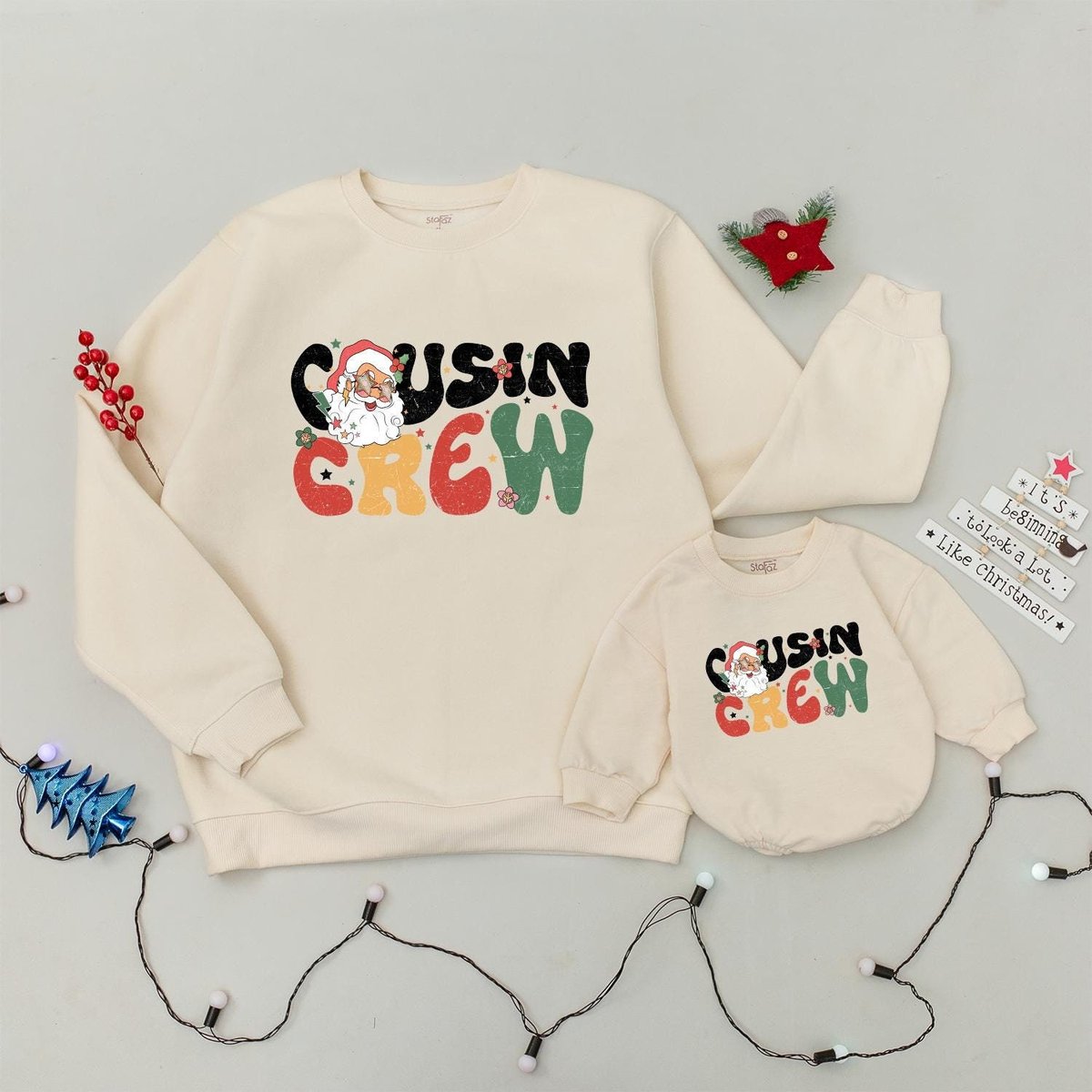 Cousin Crew Christmas Sweaters Christmas Cousin Matching Family Christmas Crew Retro Santa Christmas 182