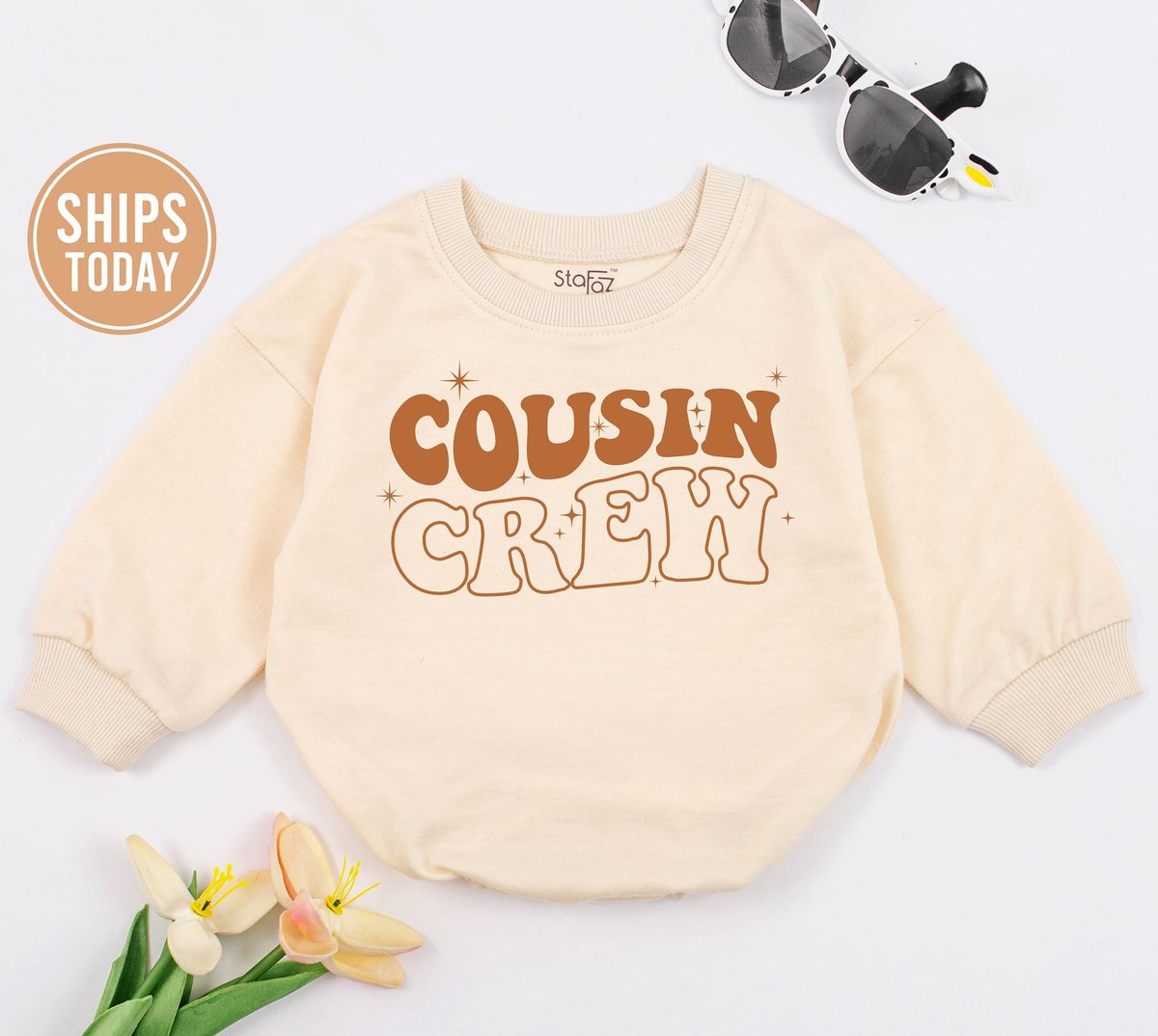 Cousin Crew Romper Boho Retro Bodysuit Cute Cousin Natural Jumpsuit Cousin Tribe Baby Clothes Funny 149