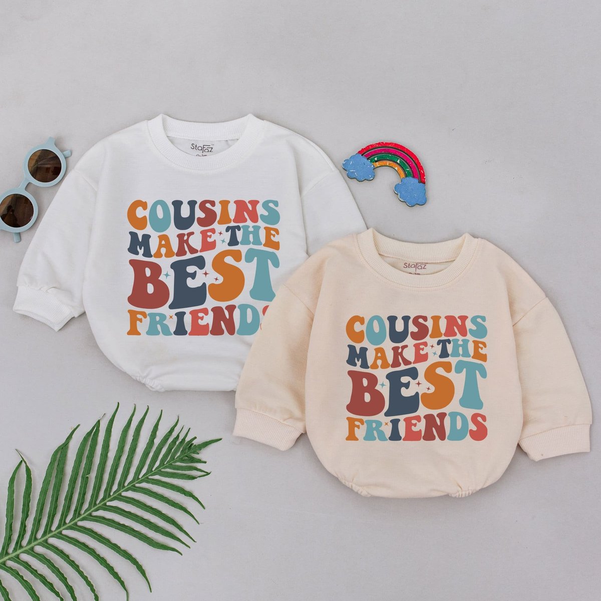 Cousins Make Best Friends Romper Retro Cousin Crew Bodysuit Cousin Besties Outfit Baby Clothes Baby