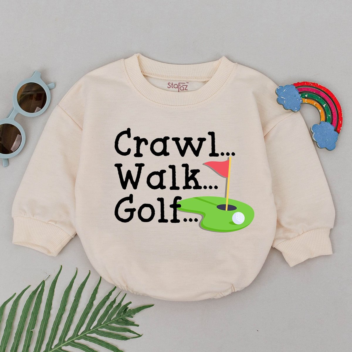 Crawl Walk Golf Romper Future Golfer Buddy Bodysuit Father's Day Outfit Baby Boys Golf Outfit Kid N