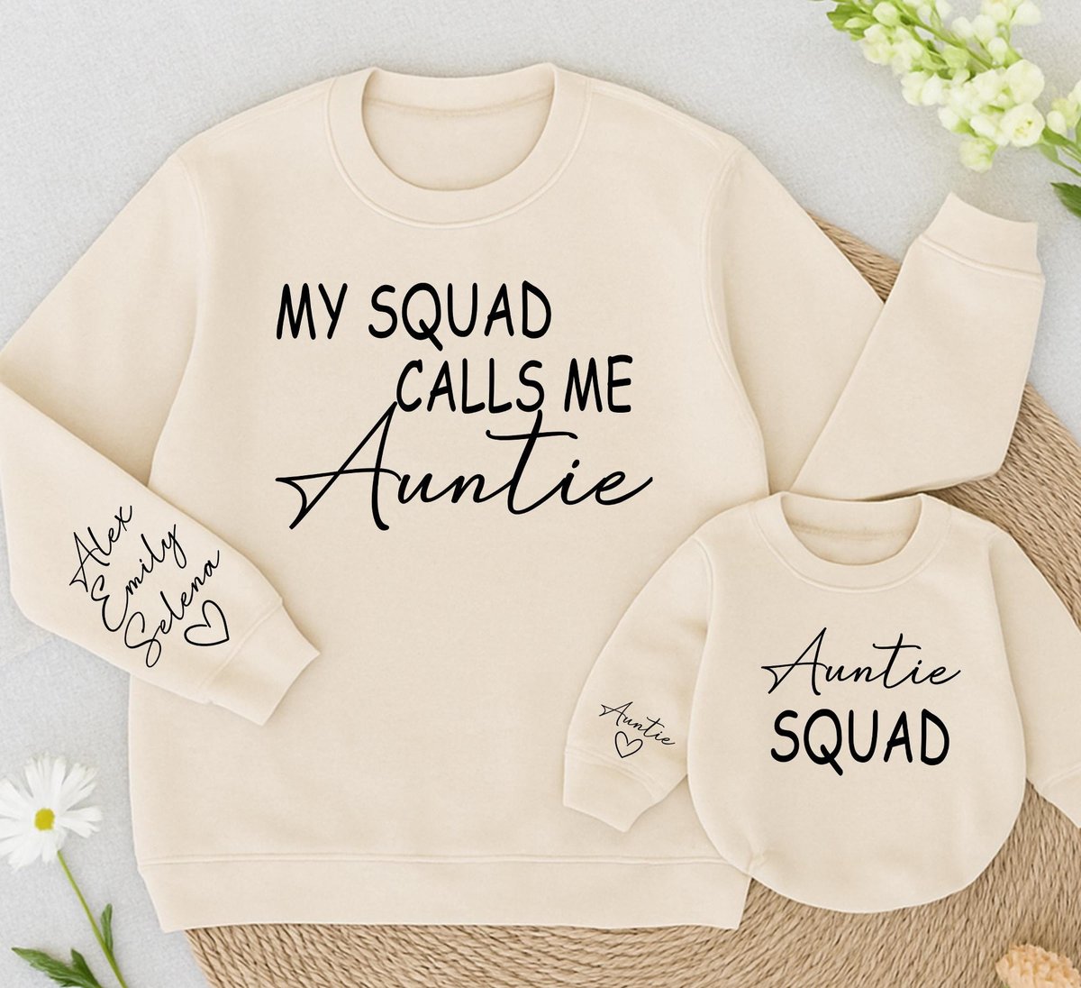 Custom Auntie and Niece Sweatshirt My Squad Calls Me Auntie Sweater Best Gifts for Aunt auntie and n 434