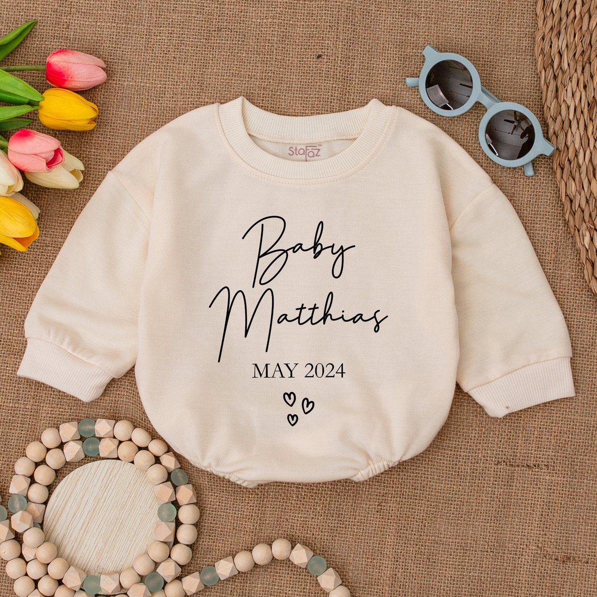 Custom Baby Announcement Bodysuit Custom Name Baby Romper Cute Toddler Outfit New Baby Gift Baby Sho 173
