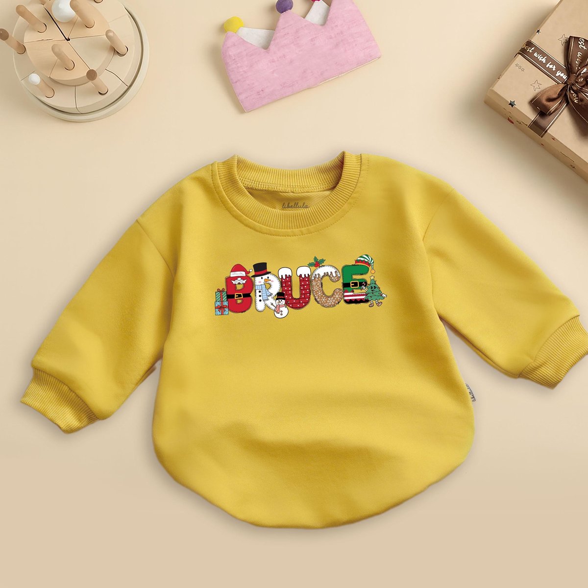Custom Baby Name Baby Romper Toddler Christmas Tree Red Car Christmas Tree BodysuitBabys First Chris 436