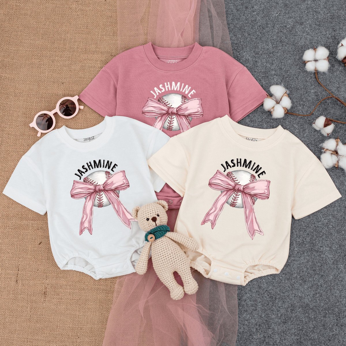 Custom Baseball Bow Baby Bodysuit Baseball Toddler T shirt Gameday Outfit Bow Baseball Shirt Baby Cl 171