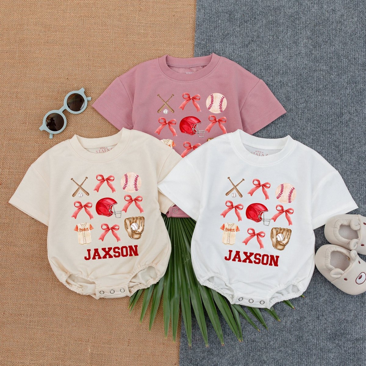 Custom Baseball Bow Bubble Romper Baseball Birthday Game Day Baby Gameday Outfit Baby Clothes Baby R 176