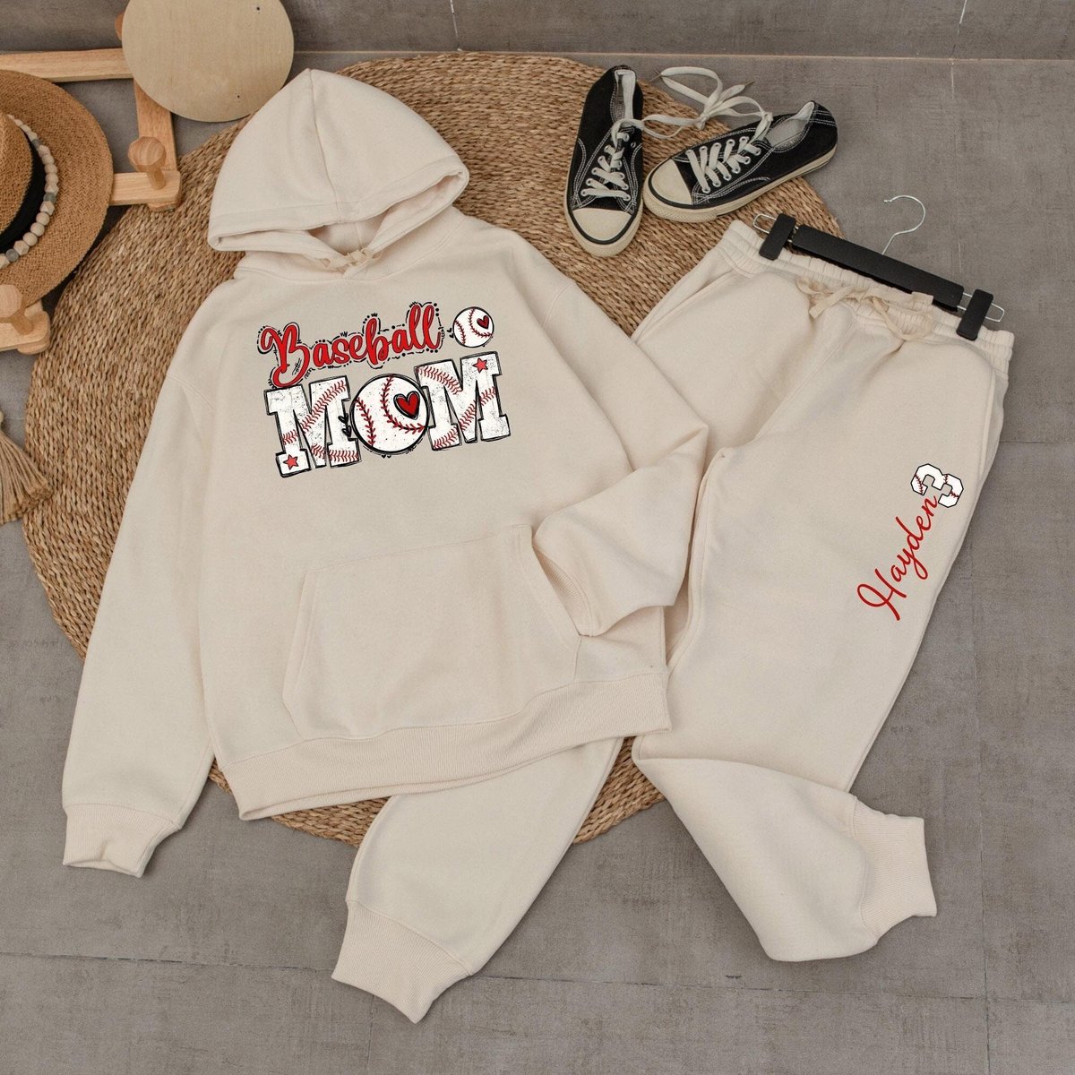 Custom Baseball Mom Sweatpants ersonalized Player Hoodie ports Mom Fan Gear Your Team Custom Tee Spo