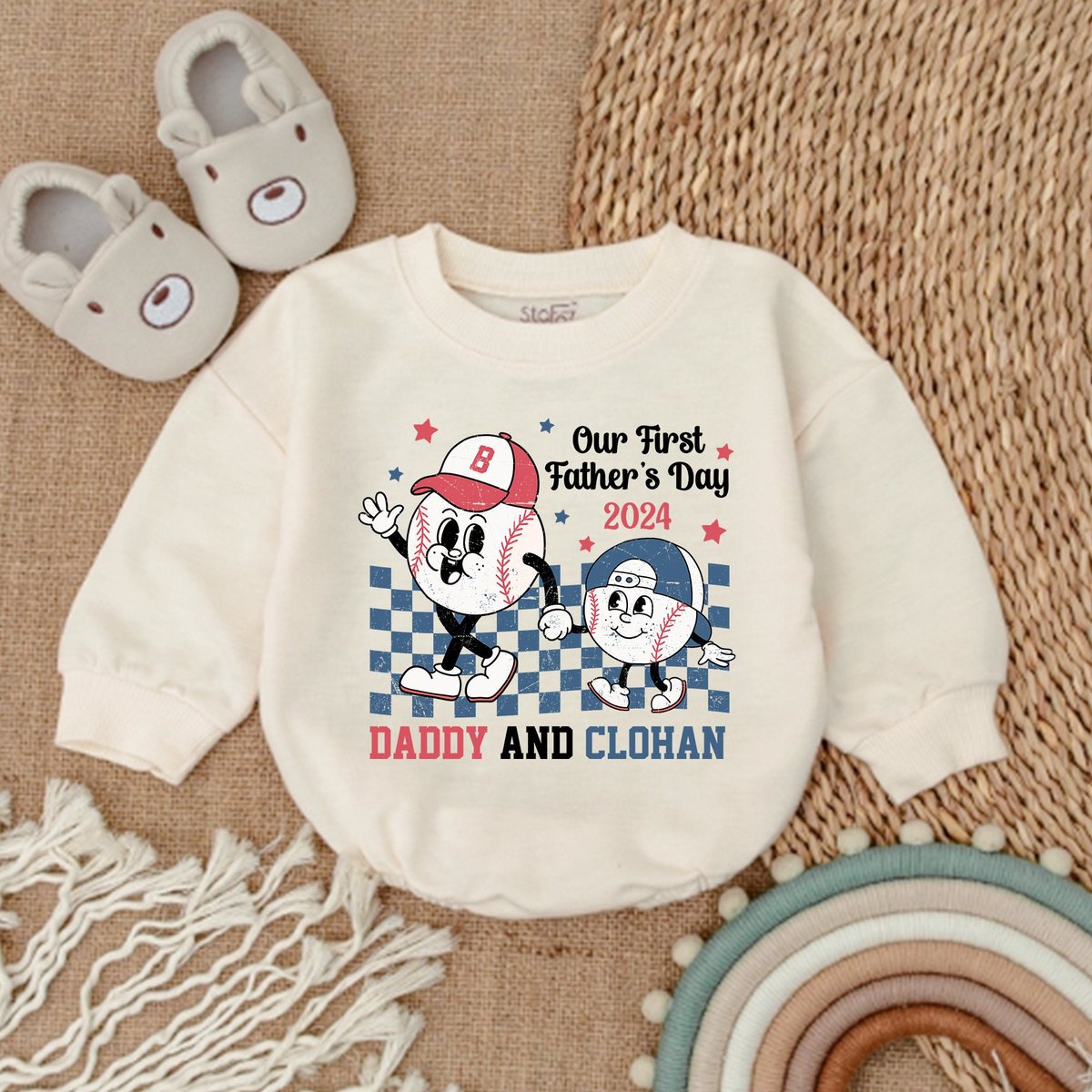 Custom Baseball Romper First Father's Day Outfit Baby Boy Clothes Outfit Father's Day Outfit Da