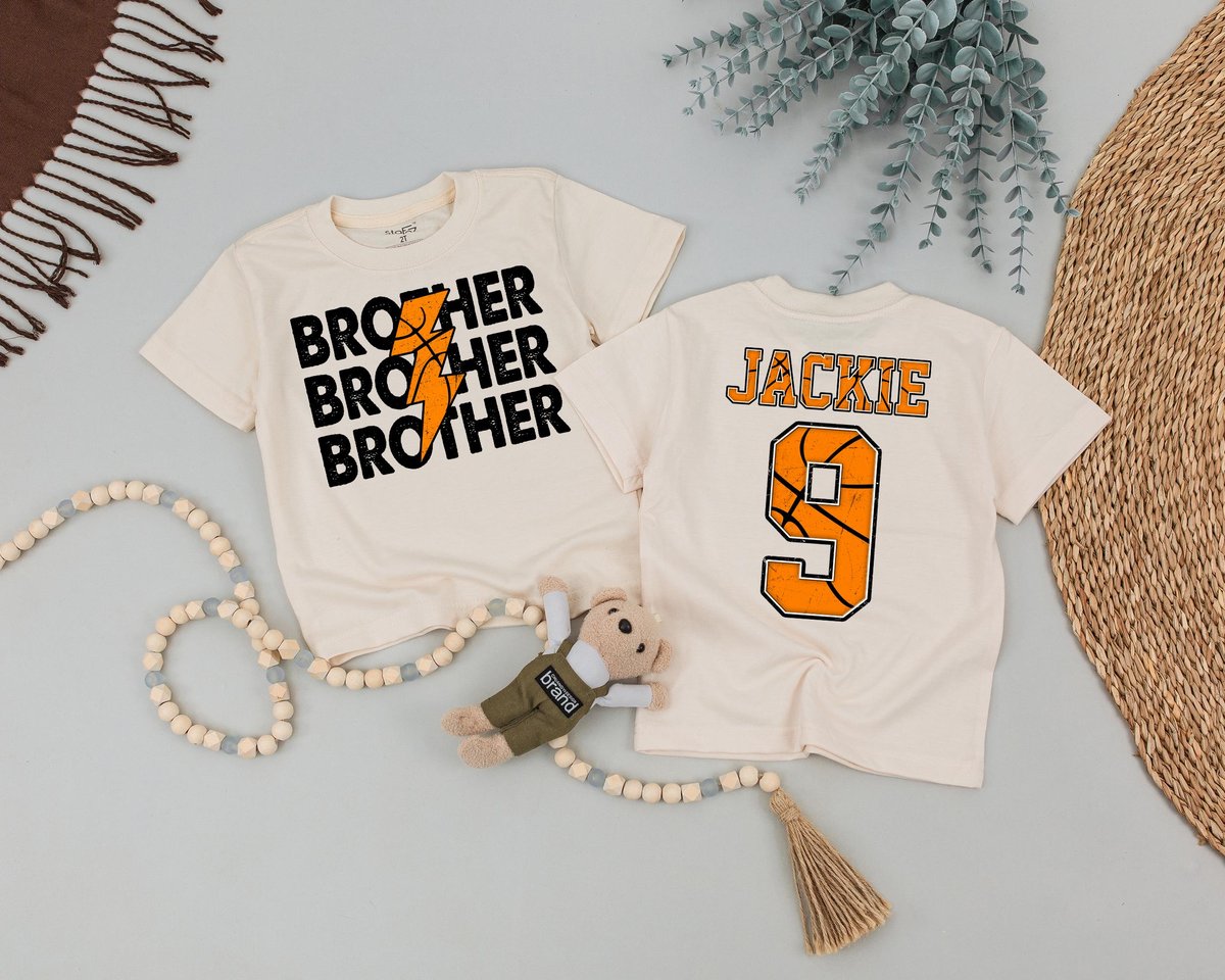 Custom Basketball Game T Shirt Brother Basketball Shirt Sport Baby Gift Baby Clothes Brother Sister 177
