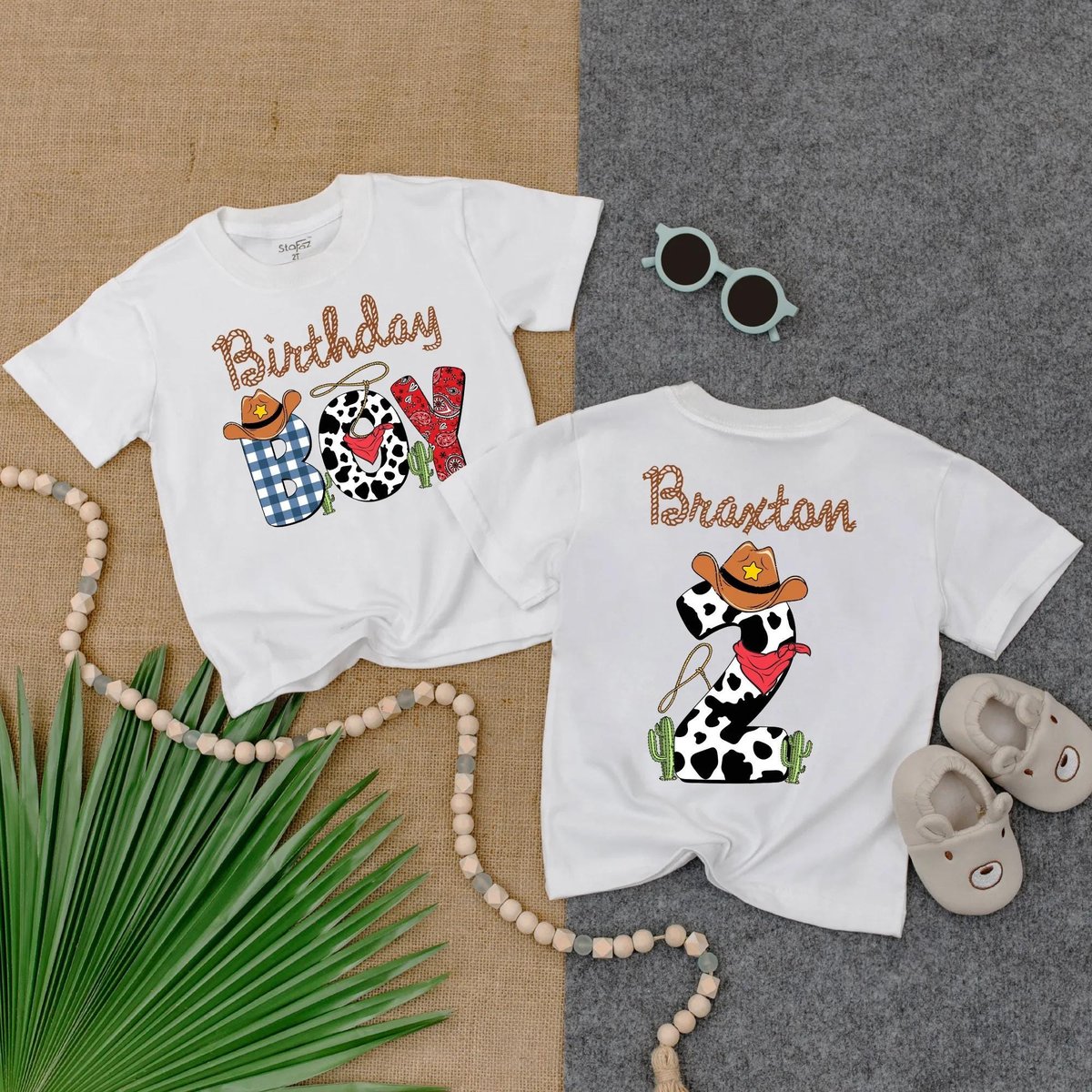Custom Birthday Boy Toddler T Shirt Second Rodeo Birthday Kids Shirt 2 Years Old Shirt Western Cowbo 436