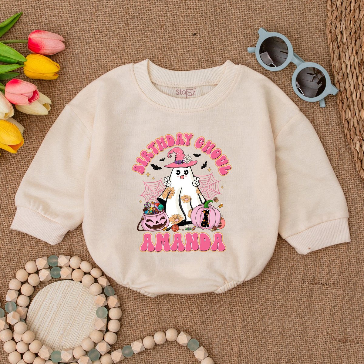 Custom Birthday Ghoul Romper Groovy Girls Halloween 1st Birthday Bodysuit Halloween Birthday Girl Ou 174