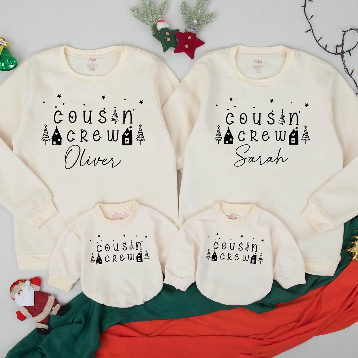 Custom Christmas Cousin Crew Sweatshirts Retro Cousin Crew Toddler Sweaters Matching Family Christma 436