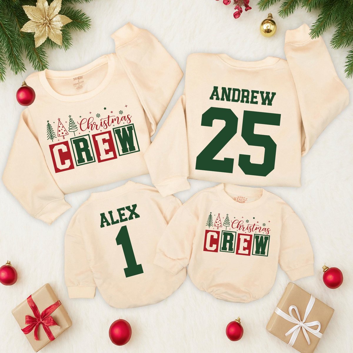 Custom Christmas Crew Sweatshirts Personalized Family Christmas Sweatshirts Matching Christmas Sweat 436