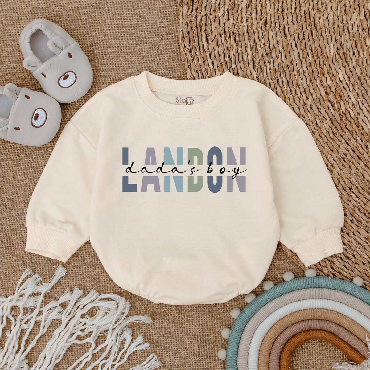 Custom Daddy's Boy Romper Daddy Me Bodysuit Daddy's Boy Shirt Romper for Baby Boy Baby Boy Outfit