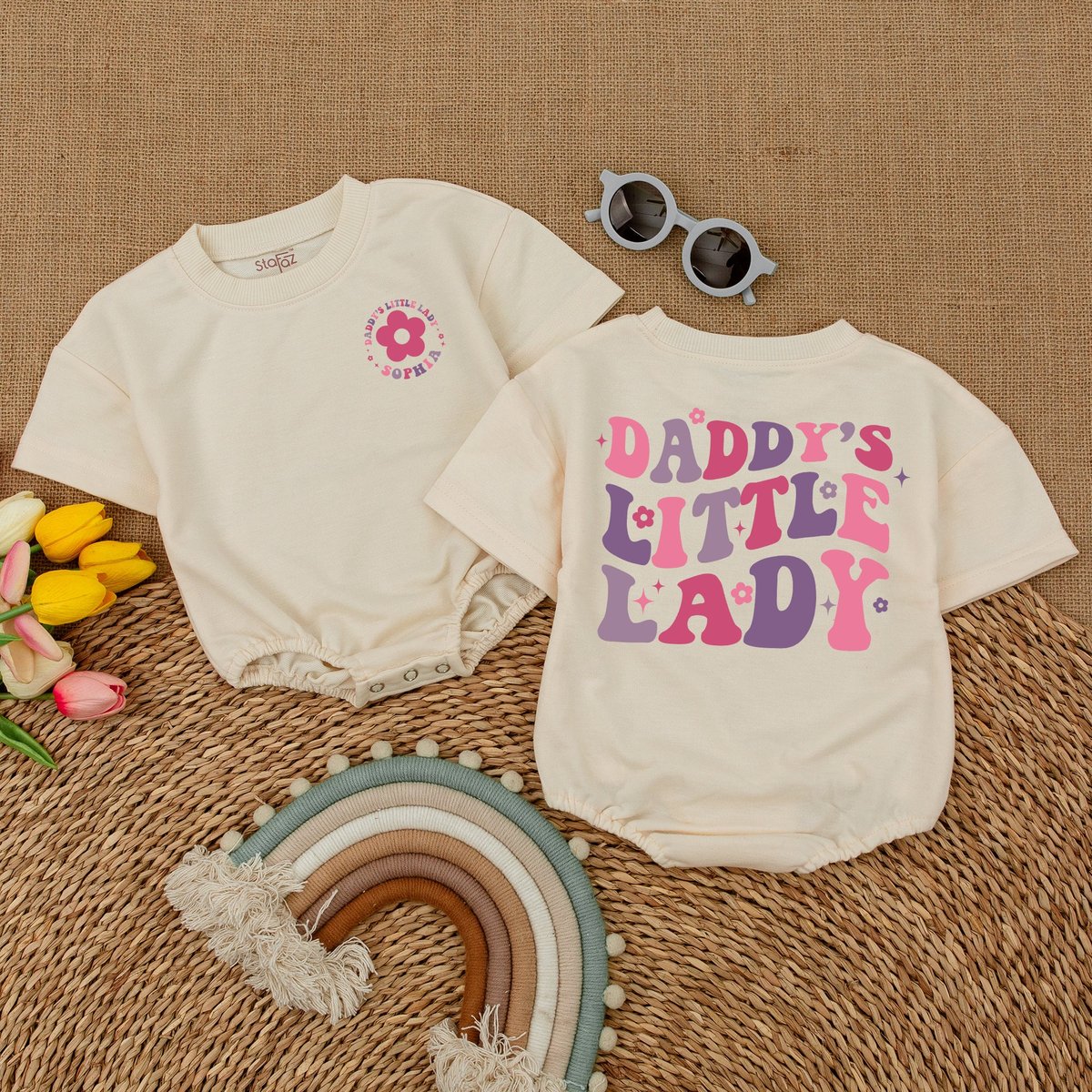 Custom Daddy's Little Lady Romper Daddy's Girl Toddler T Shirt Daddy's Little Girl Bodysuit Toddl 172