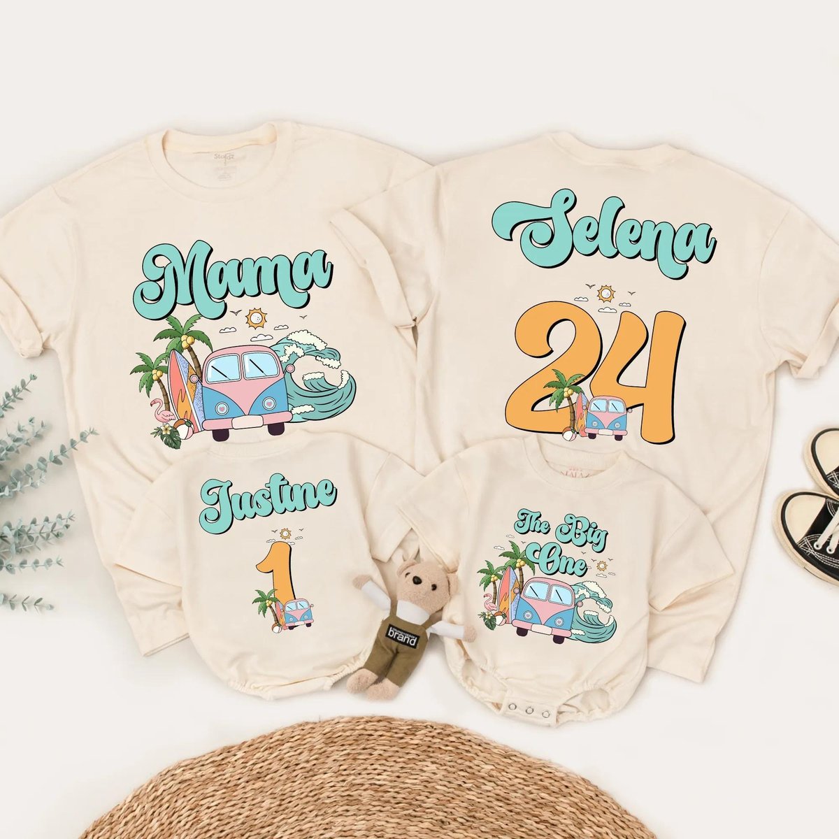 Custom Family Matching Beach Shirts Personalized Summer Outfit for Mom Dad and Kids Vacation Tee wit 187
