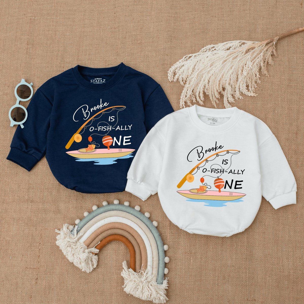 Custom Fishing First Birthday Bubble Romper Ofishally One Baby Tee First Birthday Outfit 1st Birthda 171