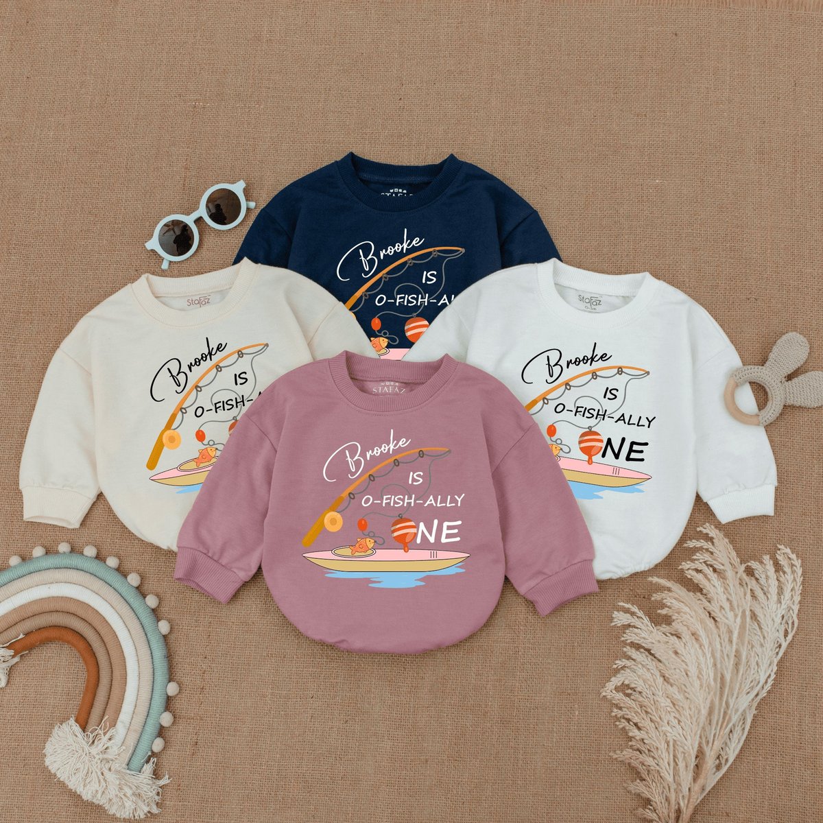 Custom Fishing First Birthday Bubble Romper Ofishally One Baby Tee First Birthday Outfit 1st Birthda 432