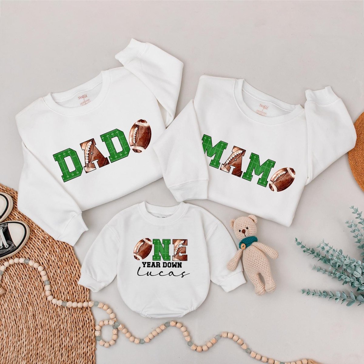 Custom Football Birthday Family Sweatshirt First Birthday Shirt Football Birthday Theme Birthday Mac 185