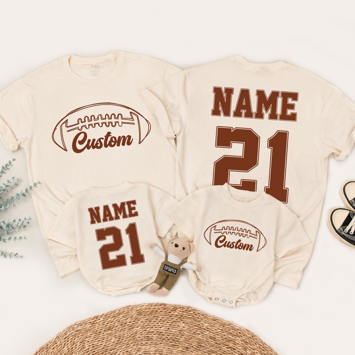 Custom Football Family Matching Shirts Personalized Game Day Outfit Sports Team Name Tee Football Ki 436