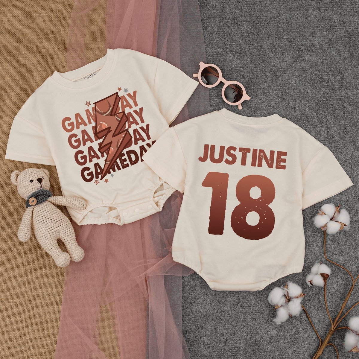 Custom Football Game Romper Brother Football Shirt Football Baby Gift Infant Bodysuit Baby Shower Gi 168