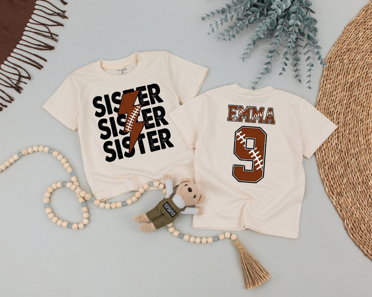 Custom Football Game T Shirt Brother Football Shirt Football Baby Gift Baby Clothes Brother Sister T 171