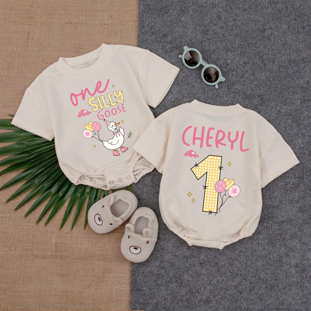 Custom Girl One Silly Goose T shirt Baby Romper 1st Birthday Silly Goose Bodysuit Silly Goose Birthd 190