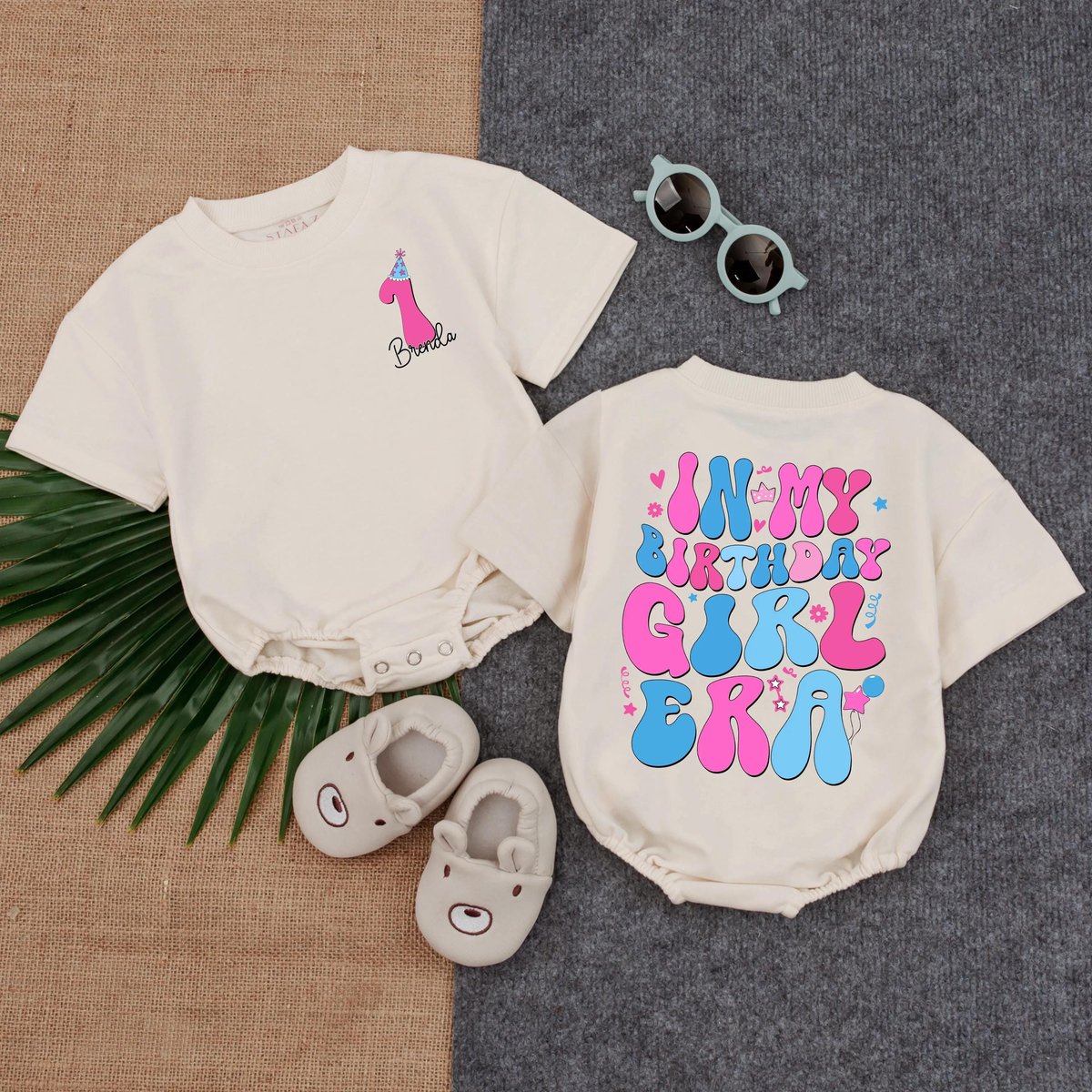 Custom In My Birthday Girl Era Bubble Romper Toddler First Birthday Outfit Baby Girl T Shirt Romper 432